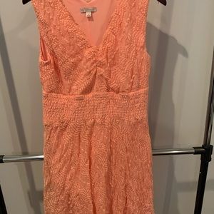 peach lace summer dress